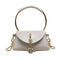 Metal Ring Handle Women Handbag Mini Cute Tote Bag Chain Rivet Shoulder Bag Q6G2