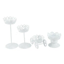 4pcs Mini White Dessert Stand with Premium Steel Material Cupcake Display,  N7R3