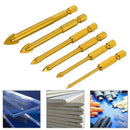 6PCS Set Ceramic Tile Glass Drill Bits Hex Shank 3/4/5/6/8/10mm Chuck Bi MQT