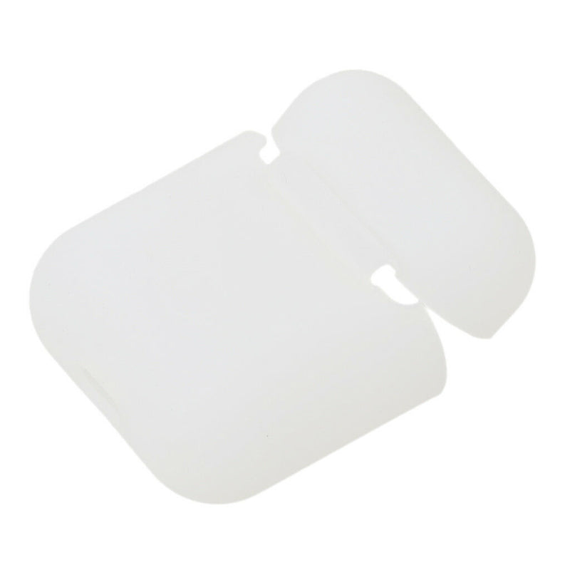 Clear+White Silicone Case Protector Bumper Box For AirPods Wireless Earpod