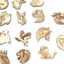 25pcs Wooden Ornament Animal Shape for DIY Scrapbooking Home Decor Craft