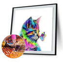 Cat Butterfly 5D Full Drill Diamond Painting Embroidery DIY Cross Stitch(B)