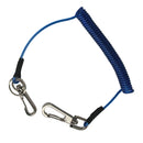Coil Fly Fishing Lanyard Expandable With 2 Quick Release Snaps - Blue