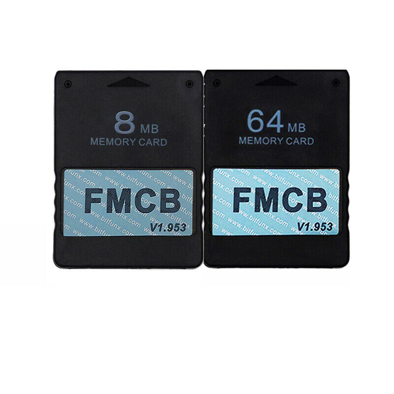 1.953 8MB Memory Card and 64MB Memory Card for Sony Playstation 2, FMCB Mem