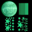 Star Moon Luminous Wall Stickers Kids Room Fluorescent Ceiling Decals (A) A