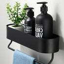 1 pcs Bathroom Shelf Accessory Organizer With Hair Rod 30cm Black Aluminum Alloy