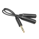 6.35 mm Male to 2 6.35 mm Female Adapter Cable Y Splitter Stereo Audio Cord A