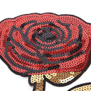 Rose Flower Sequin Clothes Embroidered Iron on Patches for Clothing AppliquesaTO