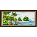 Stamped Cross Stitch Kits Printed Seaside Landscape Pattern 11CT Fabric DIY