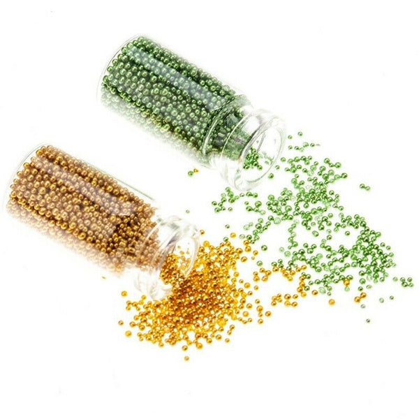 Decorations Nail Art Kit mini caviar beads & Nail Art glitter in 12 assorte N3A7