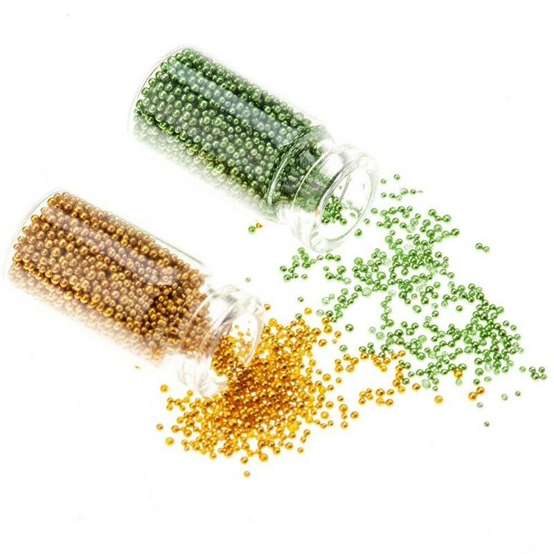 Decorations Nail Art Kit mini caviar beads & Nail Art glitter in 12 assorte N3A7