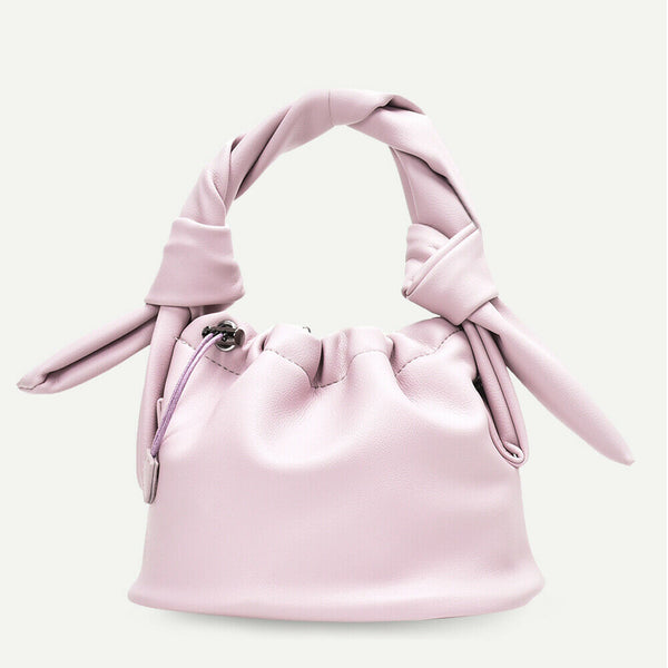 Casual Drawstring Bucket Bag Women PU Crossbody Shoulder Handbags (Pink) A#S