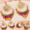 Women Boho Colorful Carving Hollow Ear Drop Dangle Beads Piercing Earring Deluxe