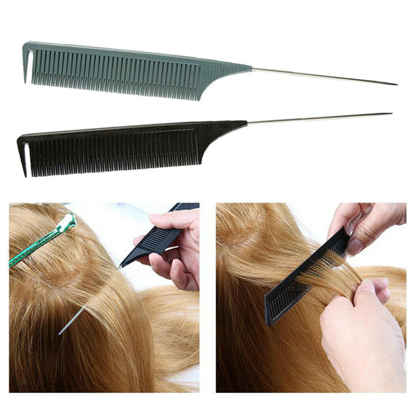 Pro ABS Sectioning Weaving Highlighting Foiling Hair Comb Dyeing Pin Tail