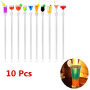 10pcs 23CM Cute Cocktail Sticks Drink Mixer Bar Stirring Mixing With Colorf B3Z3