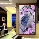 DIY Diamond mbrodery Painting Cross Stith Flower Peacock Home Decoration