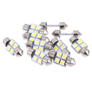 10Pcs 5050 31mm 4smd led white light car interior dome festoon bulbs DC1lj
