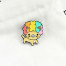 Curly Hair Cartoon Dog Enamel Brooch Pin Denim Jacket Collar Backpack Deluxe