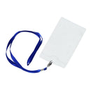 2 Pcs Vertical Clear Plastic ID Badge Card Holder w Lanyard Neck Strap U9W3