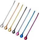 7pcs Stainless Steel Long Twisted Straw Spoon Stirring Scoop Reusable Bar Tools