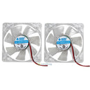 2pcs 80mm 80x25mm Clear Fans 4 LED Blue 4pin for Computer PC Case Cooling Cooler
