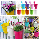 Iron Plant Flower Seed Pot Hanging Vase Bucket Balcony Planter Garden Home  Gw