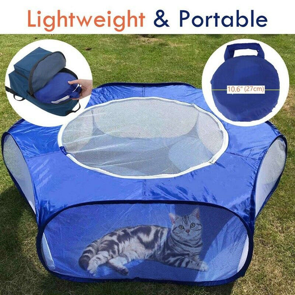 Small Animals Playpen Breathable & Waterproof Small Pet Cage Tent with Zipp A1H5