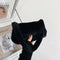 Animal Pattern Underarm Bag Women Mini Plush Shoulder Handbags Purse (2)