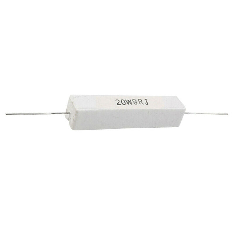 2 Pcs Wire Wound Ceramic Cement Resistor 8 Ohm 20W 5% I1K8