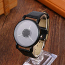 Fashion Unisex Women Men Wristwatches PU Strap Analog Quartz Watch (Black) A