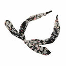 Lady Sweet Bowknot Ribbon Hair Accessory Headband--Floral with Black Bottom