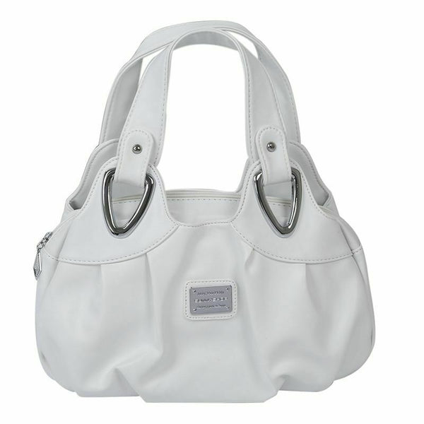 Fashion handbag Women PU leather Bag Tote Bag Handbags Satchel -Matte White X1J8