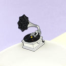 Universe Phonograph Brooch Enamel Badges Jacket Shirt Lapel Jewelry Gift