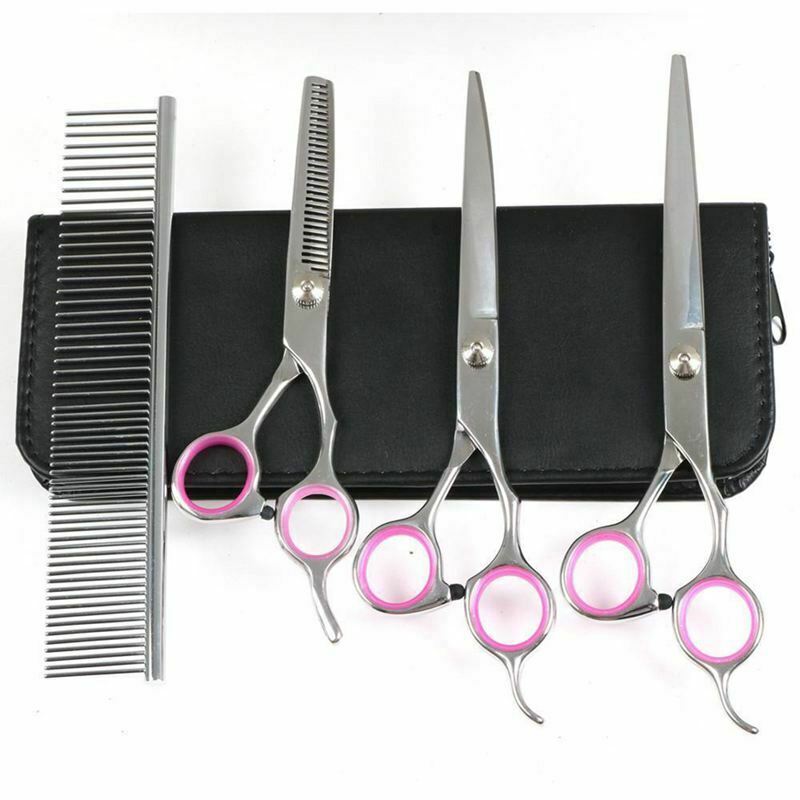 7 inchProfessional Pet Dog Grooming Scissors Set Straight&Curved&Thinning ShD2X9