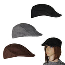 Vtg Mens Womens Beret Cap Cabbie Flat Peaked Newsboy Golf Driving Hat Brown
