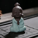 Lovely Little Buddha Statue Monk Kung Fu Tea Pet Statuette Home Ornament