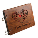 8-inch Red Wood Photo Albums Loose-leaf Picture Album with Memo Area