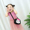 Cartoon Print Bag Girl Kids Sequins Shoulder Messenger Leather Bags (Black) A