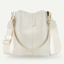 Retro Crocodile Leather Women Shoulder Bag Messenger Bucket Handbag (White) A