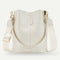 Retro Crocodile Leather Women Shoulder Bag Messenger Bucket Handbag (White) A