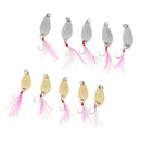 Spoon Baits Hard Fishing Baits Metal Bionic Baits with Single Hook Feather