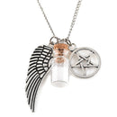 Angel Wing Pentagram Salt Bottle Pendant Supernatural Protection Necklace