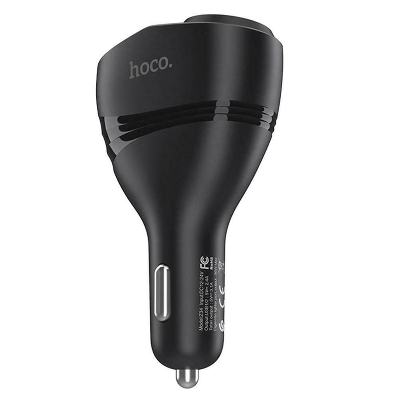 Z34 3.1A Dual USB Car Charger W/LED Display Universal Phone Car-Charger Black