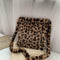 Leopard Crossbody Handbag Women Plush Retro Shoulder Messenger Bag (Brown)
