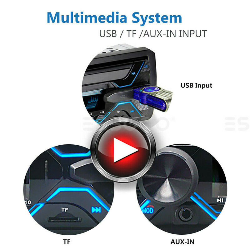 Car Stereo MP3 Player Bluetooth AUX USB TF FM Radio Audio In-dash Handsfree BSE