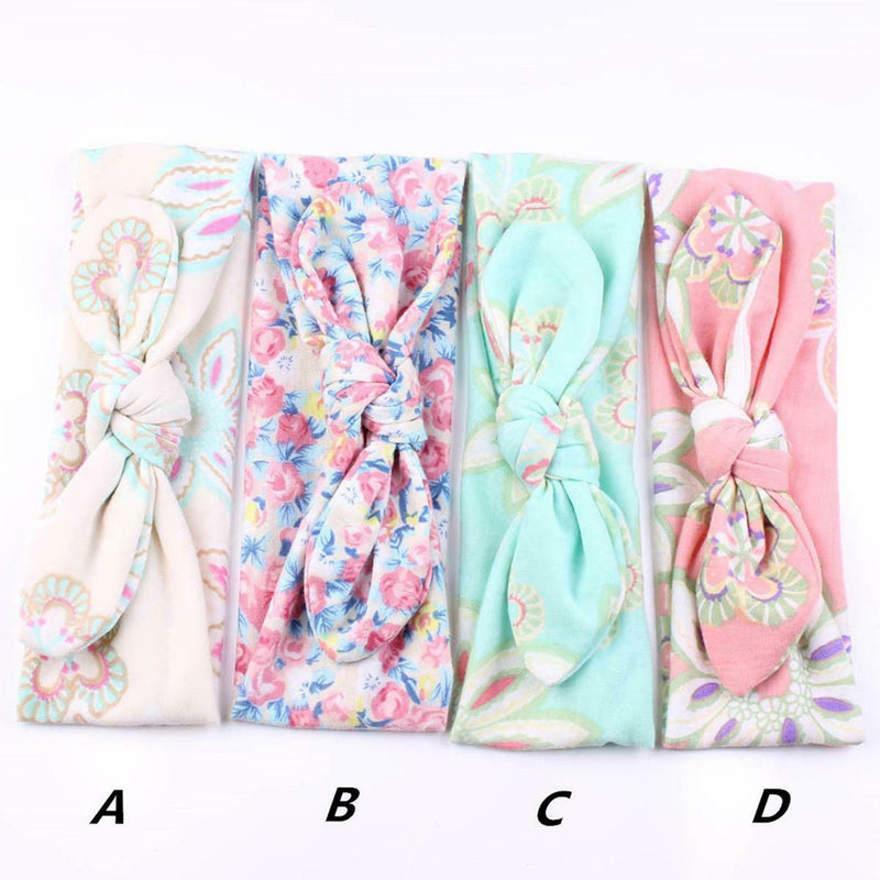 Cute Baby Headband Bunny Ear Girl Headwear Bow Elastic Knot Headbands