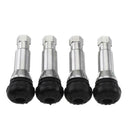 4pcs TR414 Chrome Tubeless Snap In Wheel Tire Valve Stems Rubber Dust Caps A