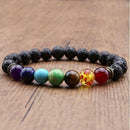 7Chakra Healing Beaded Bracelet Natural Lava Stone Diffuser Bracelet Jewelry HOT