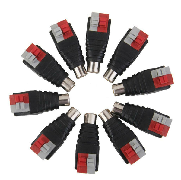 10x Speaker Wire Cable to Audio Female RCA Connector Adapter Plug