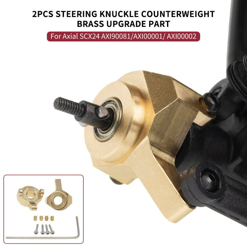 2pcs Steering Knuckle Counterweight Brass Upgrade Part For AXIAL SCX24 AXI90081
